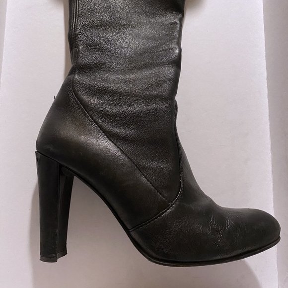Stuart Weitzman Highland Stretch Leather Black Over-the-knee Boot - Picture 8 of 16